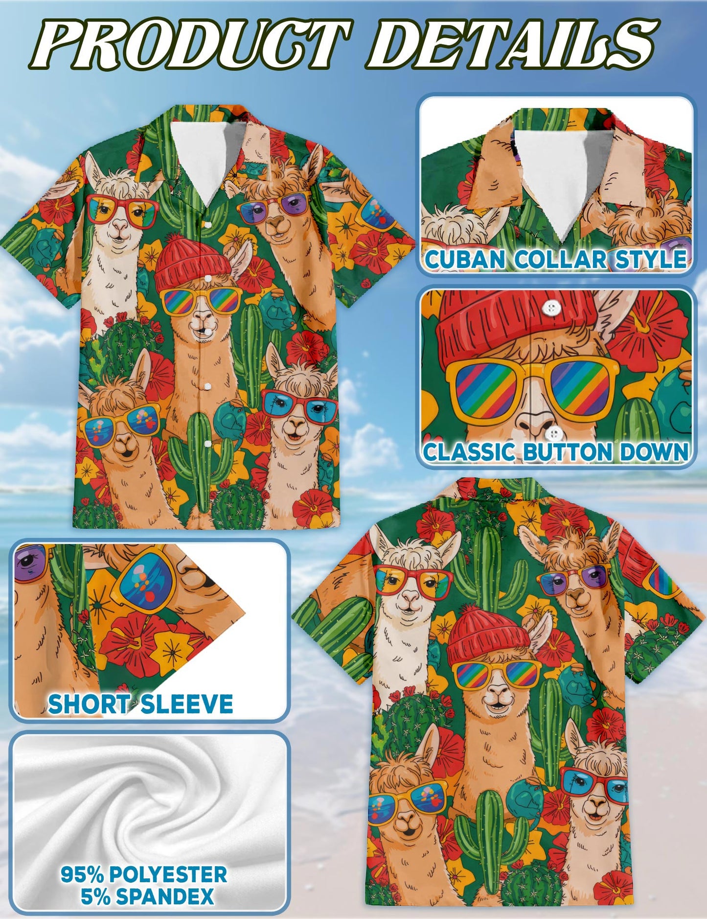 Llamazing Hawaiian Shirt for Men, Button Down Aloha Shirt - Azhawaiian