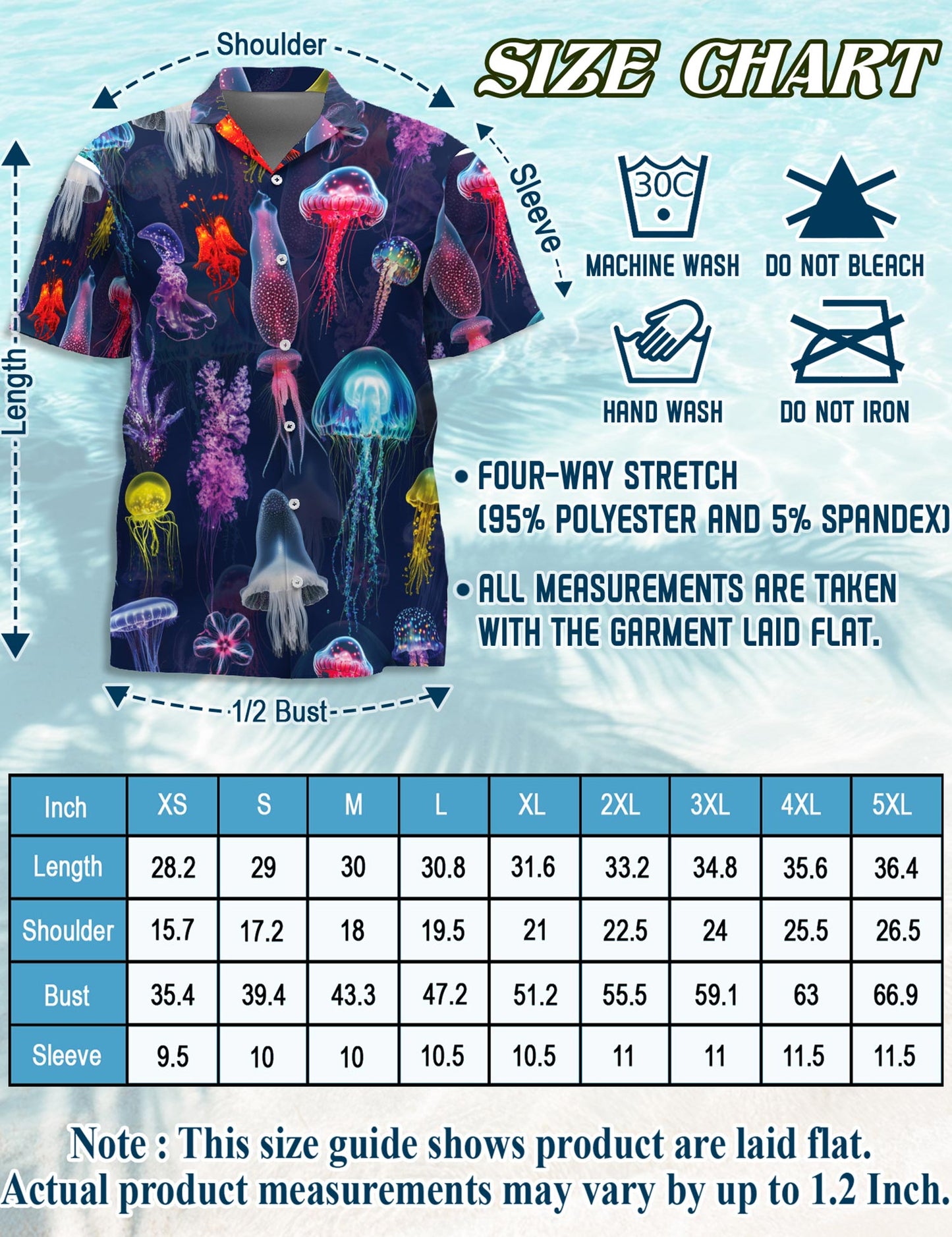 Luminescent Jellyfish Hawaiian Shirt for Men, Button Down Aloha Shirt - Azhawaiian