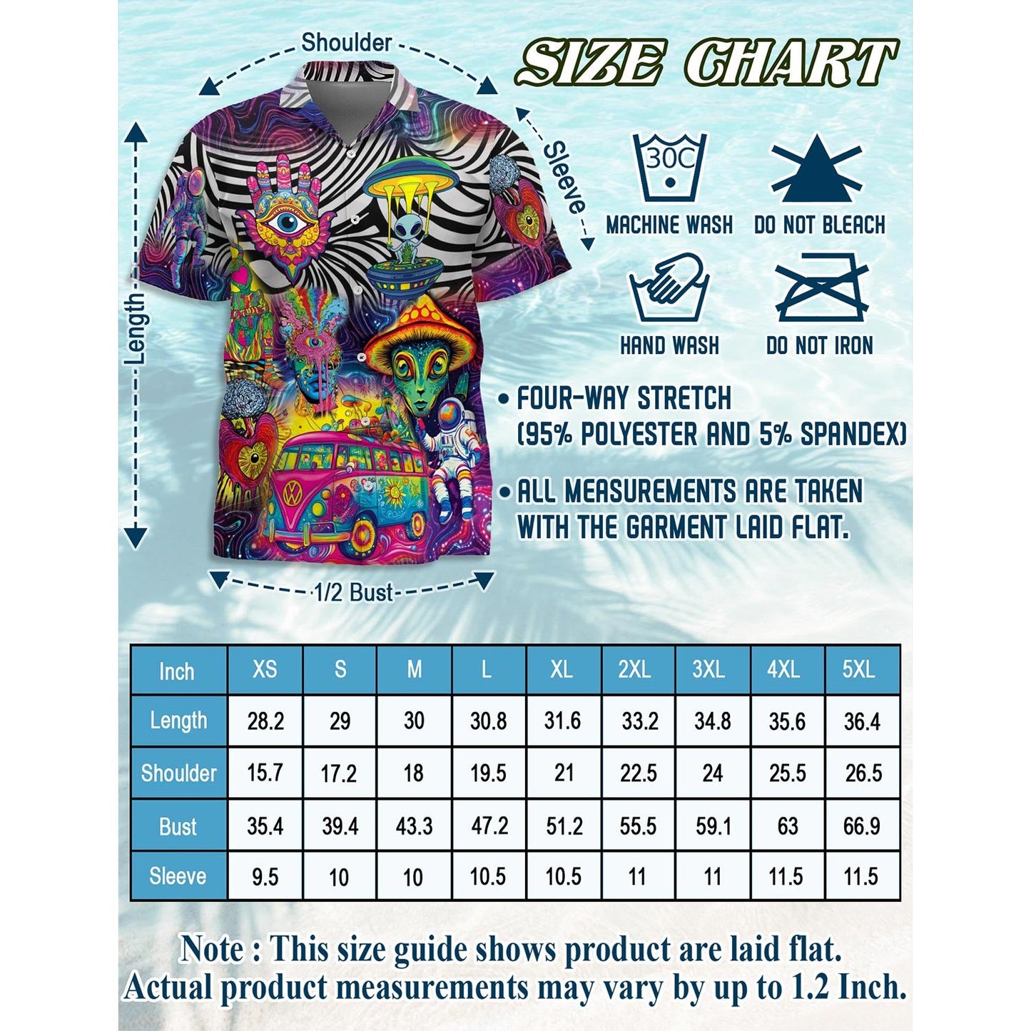 Magic Mushroom Alien Trippy Shroom Hawaiian Shirt for Men, Button Down Aloha Shirt - Azhawaiian