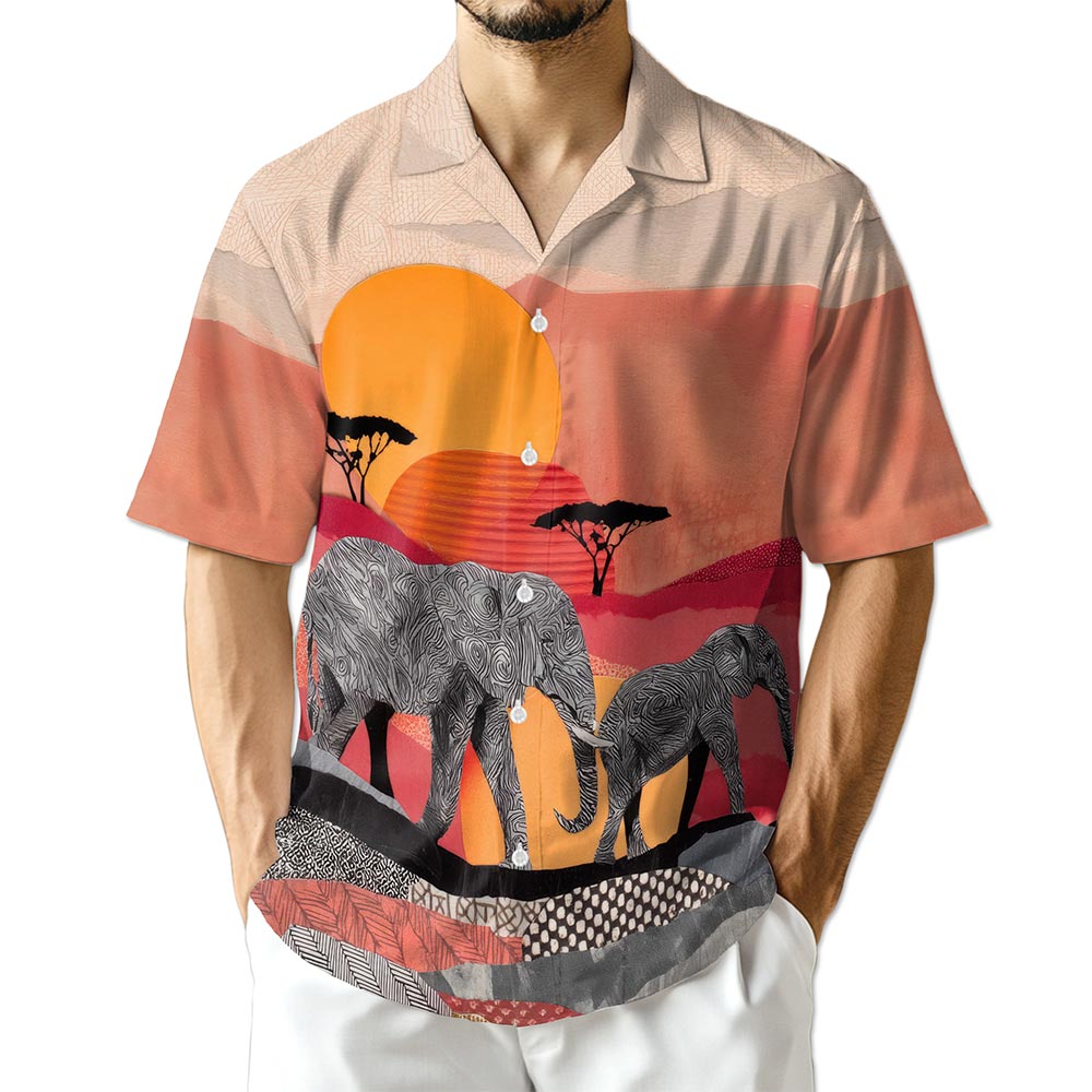 Azhawaiian Mandala Elephants Hawaiian Shirt for Men
