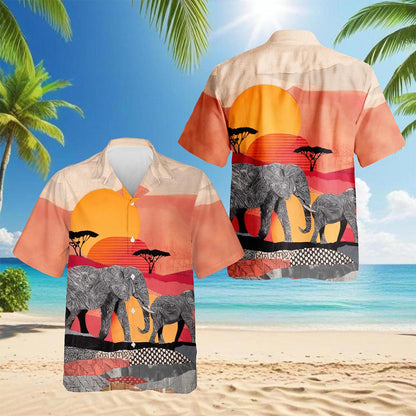 Mandala Elephants Hawaiian Shirt for Men, Button Down Aloha Shirt - Azhawaiian