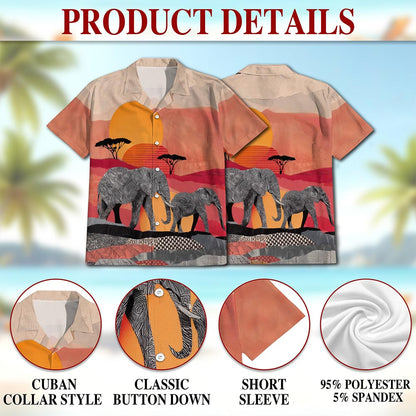 Mandala Elephants Hawaiian Shirt for Men, Button Down Aloha Shirt - Azhawaiian