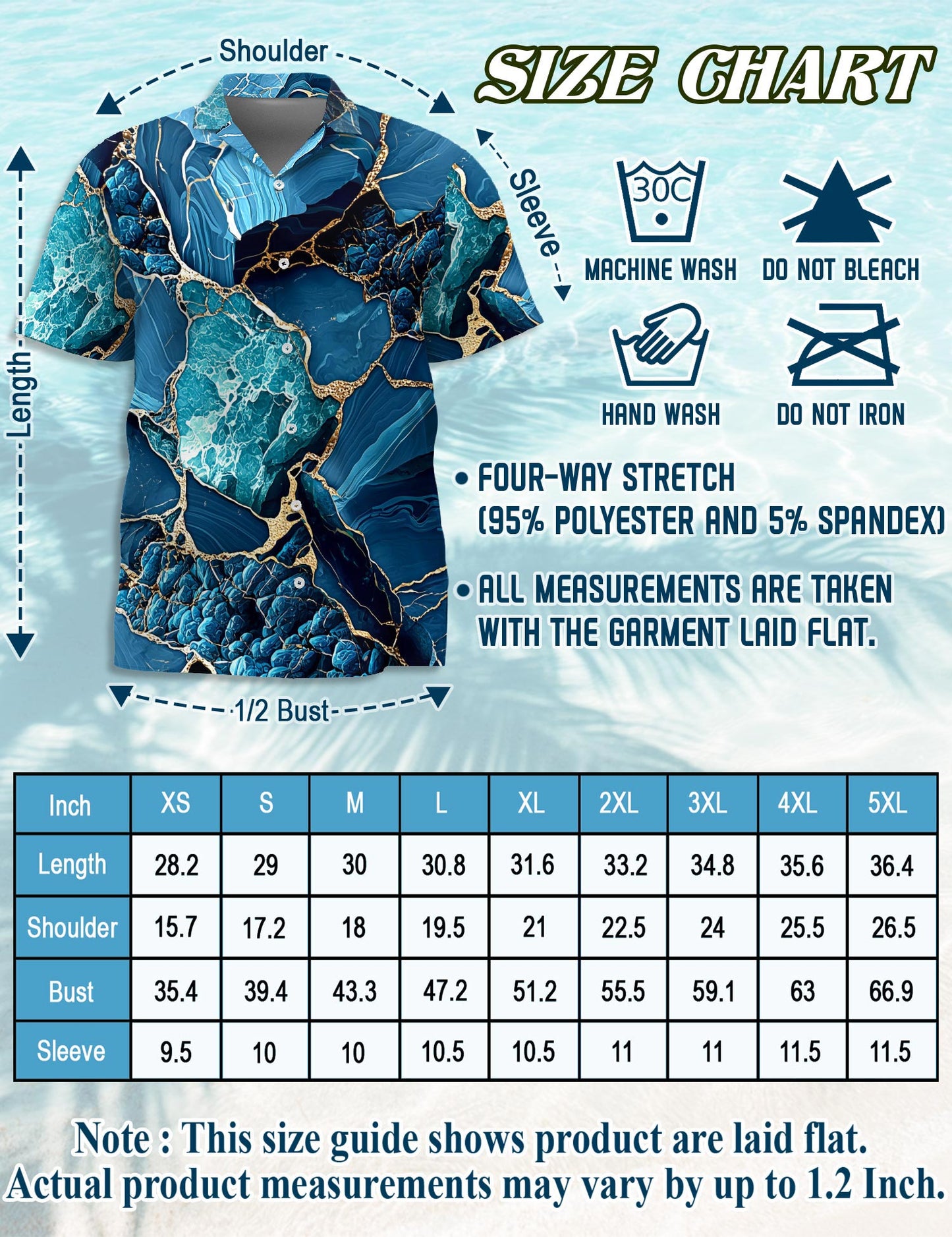 Marble Hawaiian Shirt for Men, Button Down Aloha Shirt - Azhawaiian