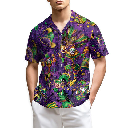 Azhawaiian Mardi Gras Party Hawaiian Shirt for Men