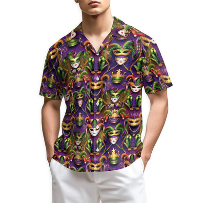 Azhawaiian Mardi Gras Party Hawaiian Shirt for Men