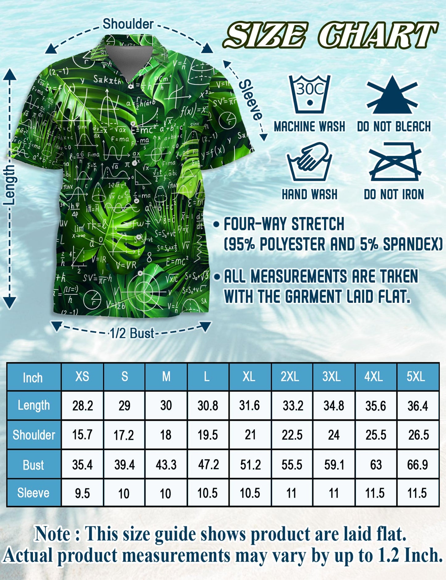 Math Hawaiian Shirt for Men, Button Down Aloha Shirt - Azhawaiian