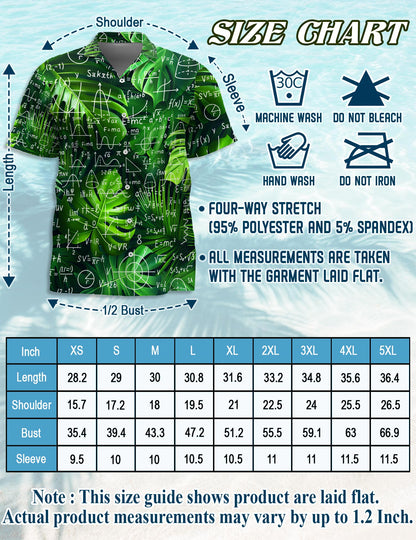 Math Hawaiian Shirt for Men, Button Down Aloha Shirt - Azhawaiian