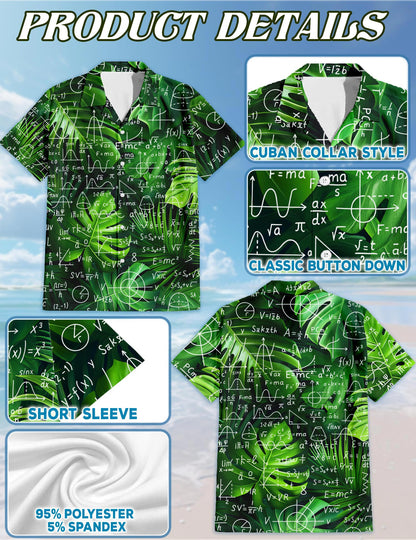 Math Hawaiian Shirt for Men, Button Down Aloha Shirt - Azhawaiian