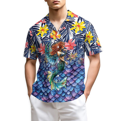 Azhawaiian Mermaid Tropical Hawaiian Shirt for Men