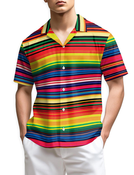 Azhawaiian Mexican Serape Blanket Pattern Hawaiian Shirt for Men