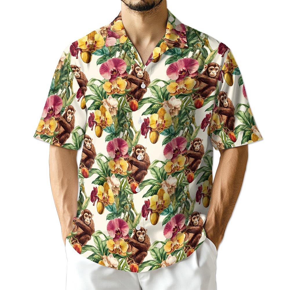 Azhawaiian Monkey Hawaiian Shirt for Men