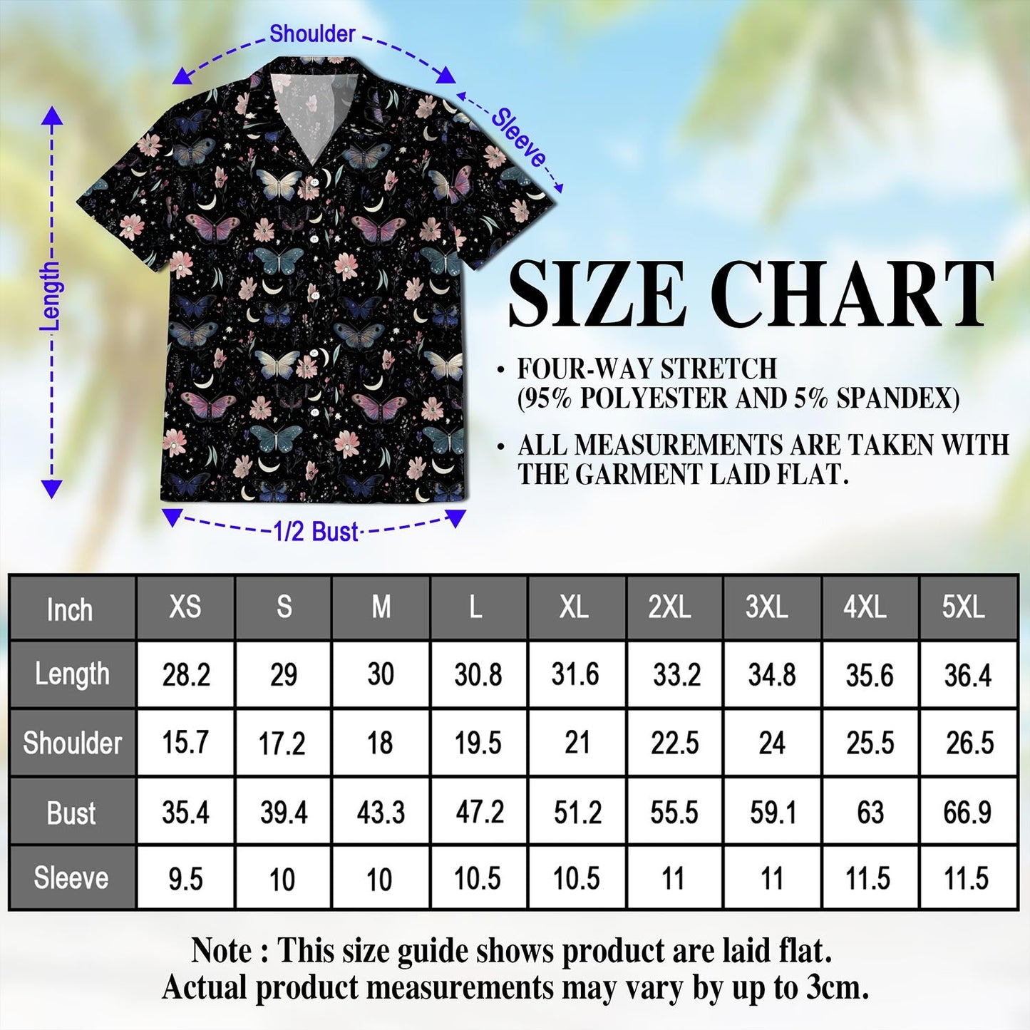 Moon and Flower Hawaiian Shirt for Men, Button Down Aloha Shirt - Azhawaiian