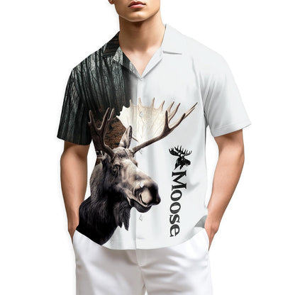 Azhawaiian Moose Forest Hawaiian Shirt for Men