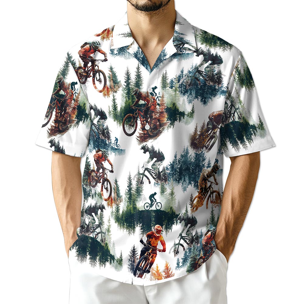 Azhawaiian Mountain Biking Hawaiian Shirt for Men