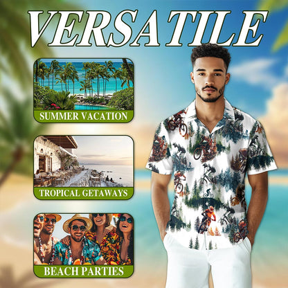 Mountain Biking Hawaiian Shirt for Men, Button Down Aloha Shirt - Azhawaiian