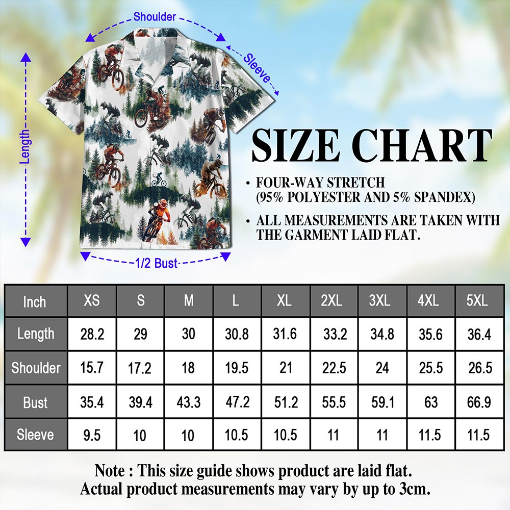 Mountain Biking Hawaiian Shirt for Men, Button Down Aloha Shirt - Azhawaiian