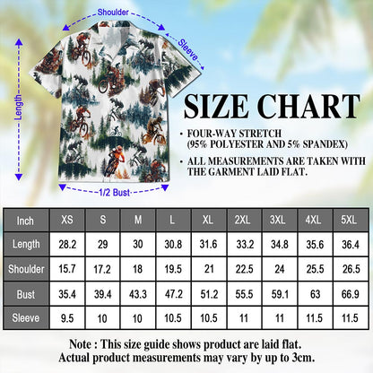Mountain Biking Hawaiian Shirt for Men, Button Down Aloha Shirt - Azhawaiian