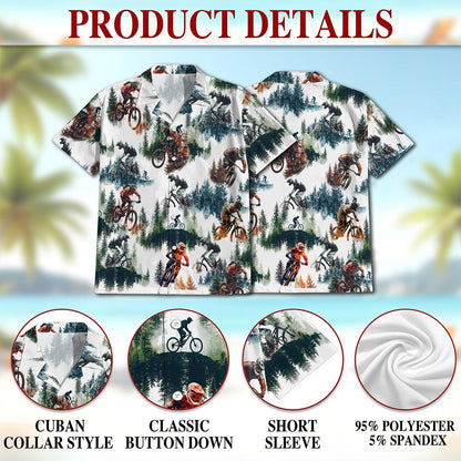 Mountain Biking Hawaiian Shirt for Men, Button Down Aloha Shirt - Azhawaiian