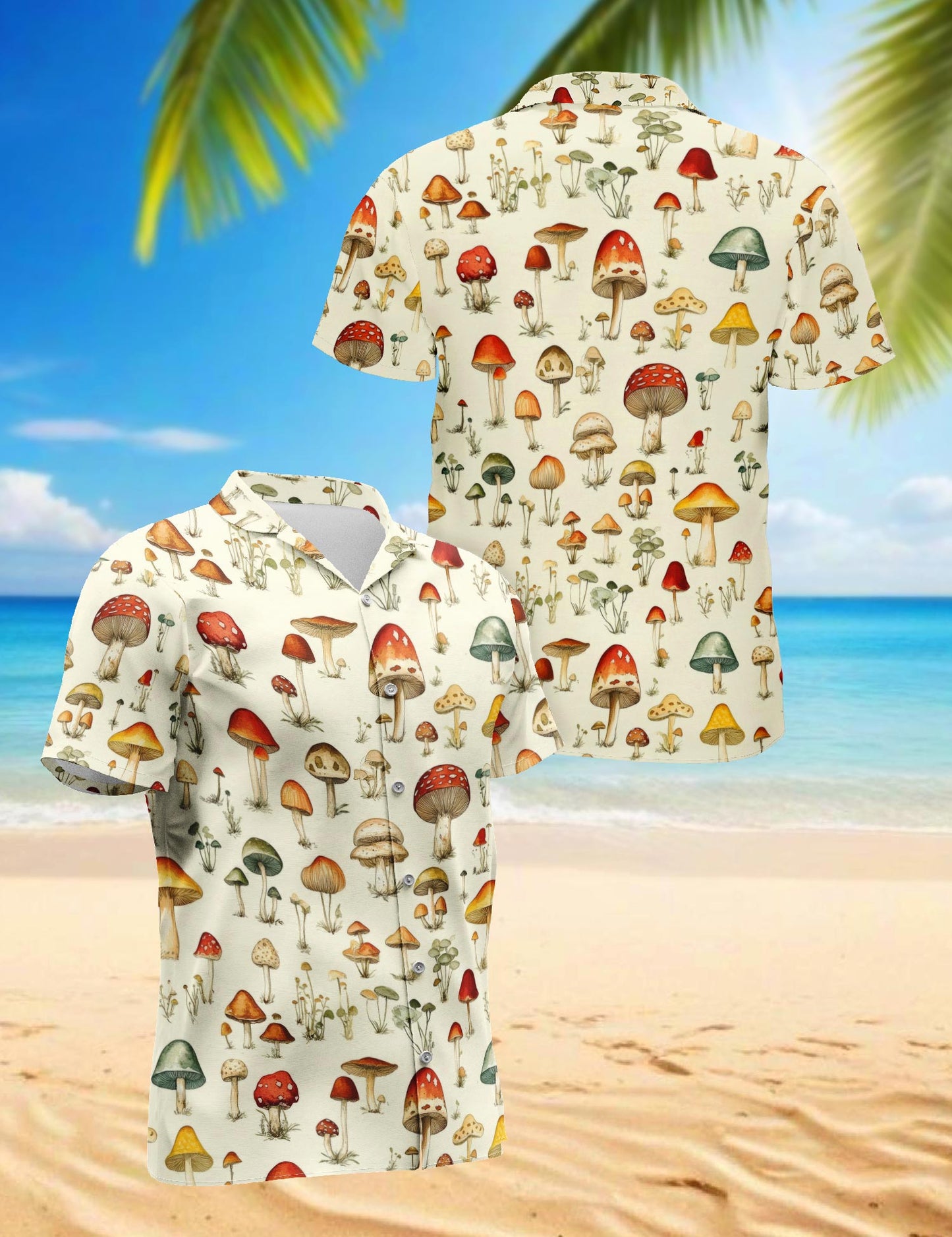 Mushroom Hawaiian Shirt for Men, Button Down Aloha Shirt - Azhawaiian