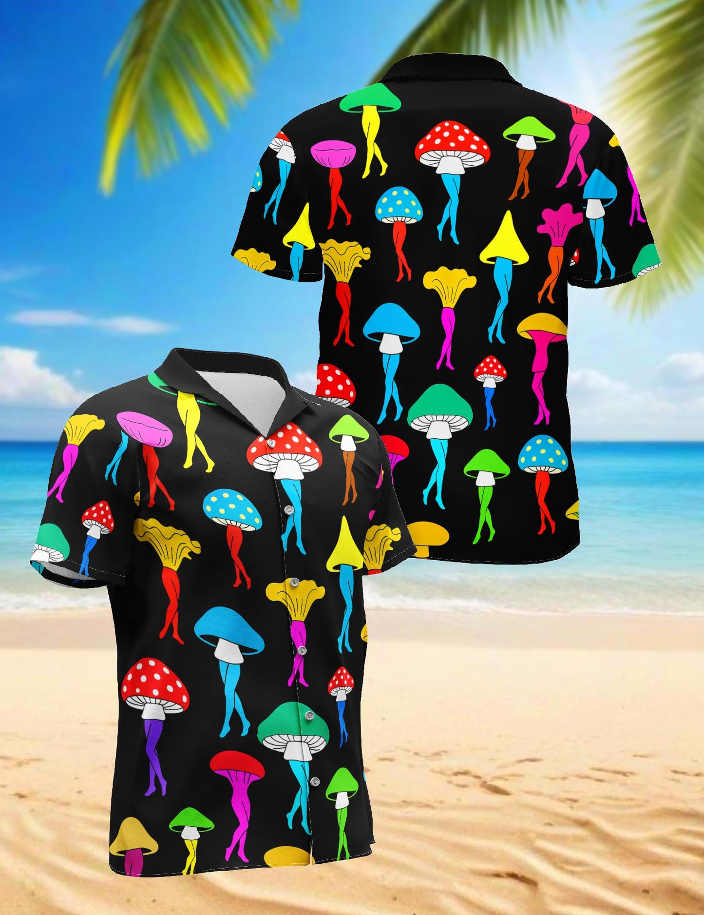Mushroom Hawaiian Shirt for Men, Button Down Aloha Shirt - Azhawaiian