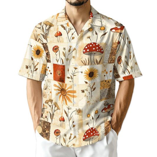 Azhawaiian Mushroom Pattern Hawaiian Shirt for Men