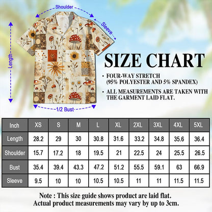 Mushroom Pattern Hawaiian Shirt for Men, Button Down Aloha Shirt - Azhawaiian