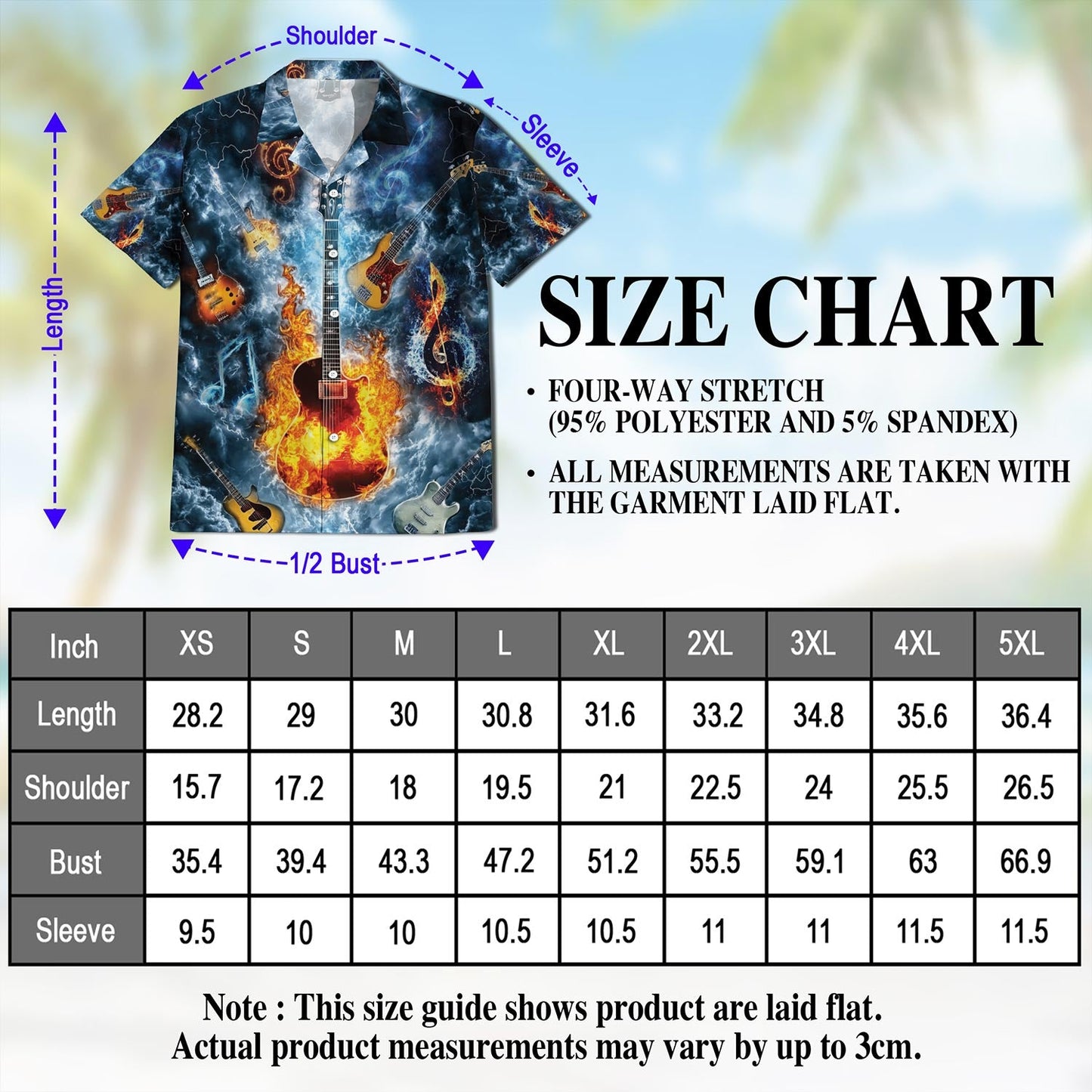 Music The Guitar Hawaiian Shirt for Men, Button Down Aloha Shirt - Azhawaiian
