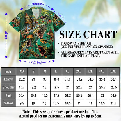 Musky Fishing Hawaiian Shirt for Men, Button Down Aloha Shirt - Azhawaiian