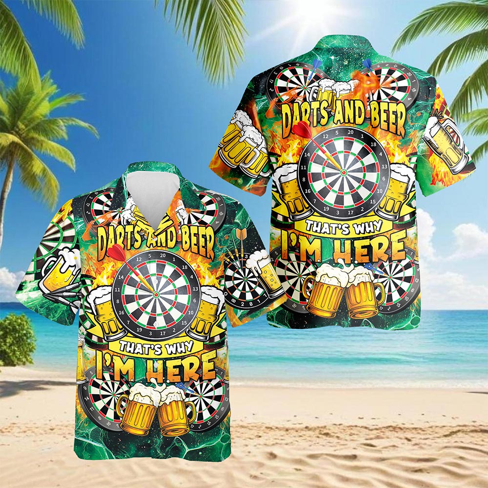 My Drinking Team Has A Darts Problem Hawaiian Shirt for Men, Button Down Aloha Shirt - Azhawaiian