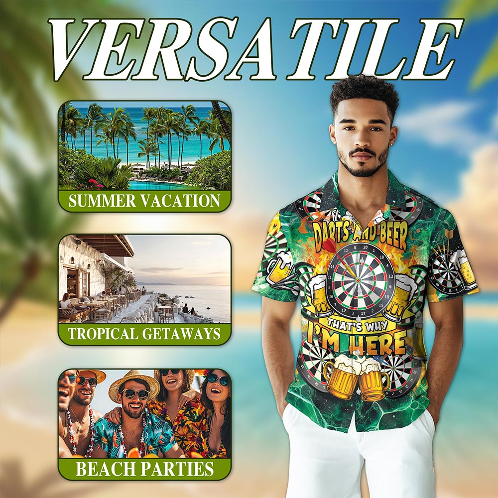My Drinking Team Has A Darts Problem Hawaiian Shirt for Men, Button Down Aloha Shirt - Azhawaiian