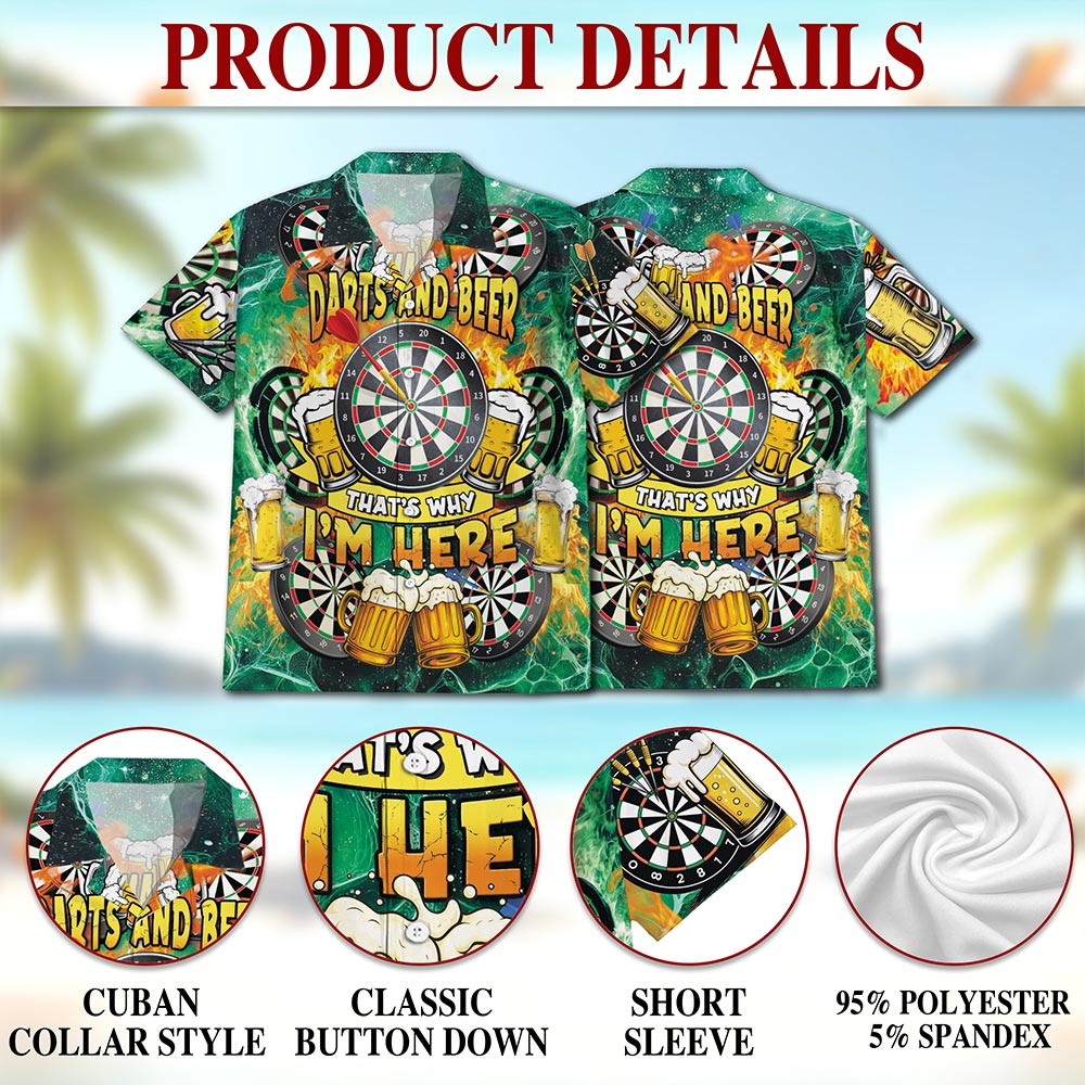 My Drinking Team Has A Darts Problem Hawaiian Shirt for Men, Button Down Aloha Shirt - Azhawaiian