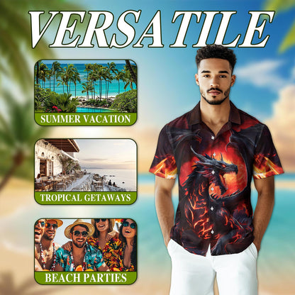 Mythical Dragon Hawaiian Shirt for Men, Button Down Aloha Shirt - Azhawaiian