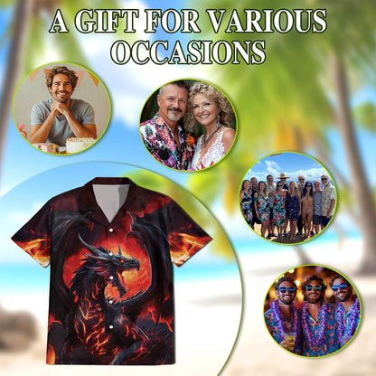Mythical Dragon Hawaiian Shirt for Men, Button Down Aloha Shirt - Azhawaiian