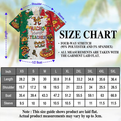 Nacho Average Teacher Hawaiian Shirt for Men, Button Down Aloha Shirt - Azhawaiian