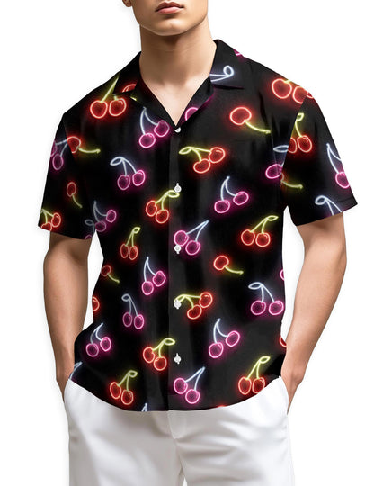 Azhawaiian Neon Cherry Hawaiian Shirt for Men