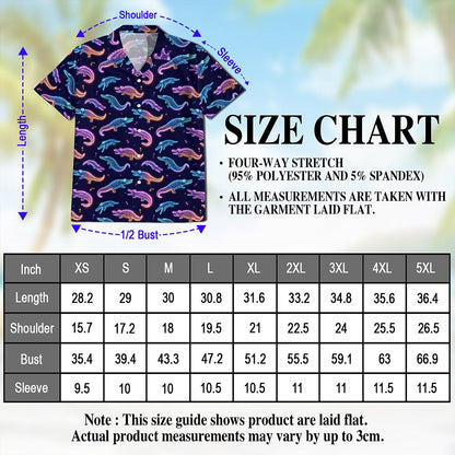 Crocodile Pattern Hawaiian Shirt for Men, Button Down Aloha Shirt - Azhawaiian