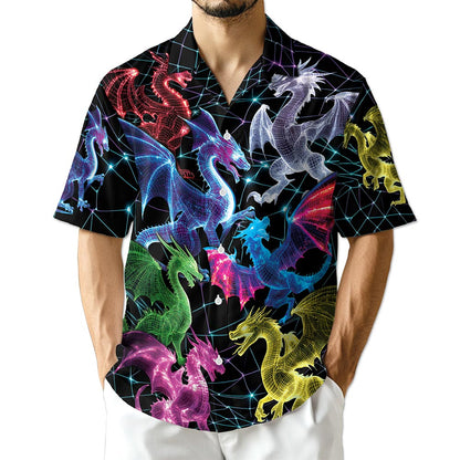 Azhawaiian Neon Dragon Hawaiian Shirt for Men