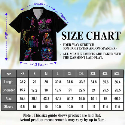 Skeleton Dance Hawaiian Shirt for Men, Button Down Aloha Shirt - Azhawaiian