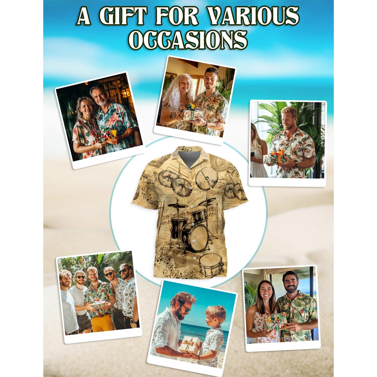 No Drums No Life Know Drums Know Life Hawaiian Shirt for Men, Button Down Aloha Shirt - Azhawaiian