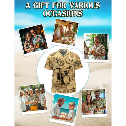 No Drums No Life Know Drums Know Life Hawaiian Shirt for Men, Button Down Aloha Shirt - Azhawaiian