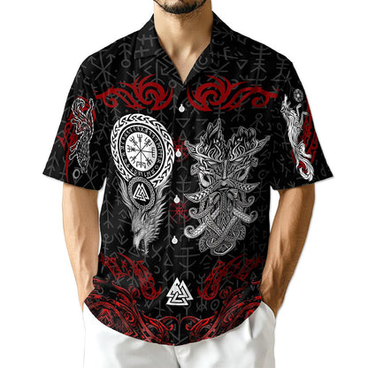 Azhawaiian Norse History Viking Fenrir Hawaiian Shirt for Men