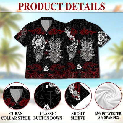 Norse History Viking Fenrir Hawaiian Shirt for Men, Button Down Aloha Shirt - Azhawaiian