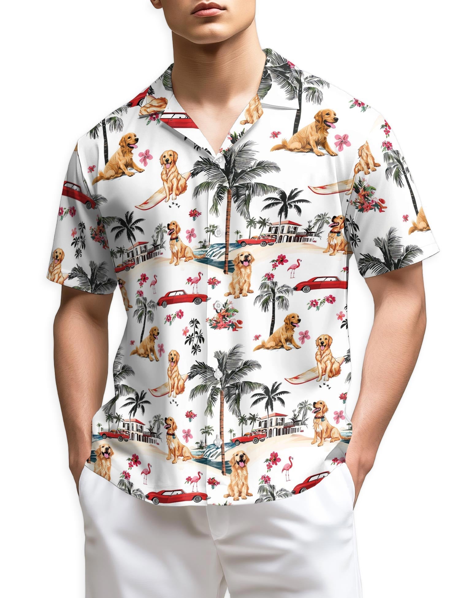 Azhawaiian Nova Scotia Duck Tolling Retriever Hawaiian Shirt for Men