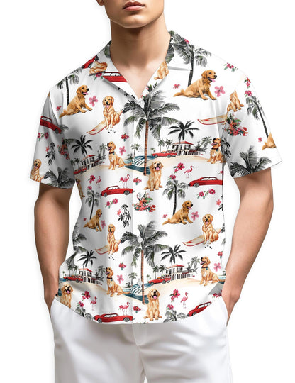 Azhawaiian Nova Scotia Duck Tolling Retriever Hawaiian Shirt for Men