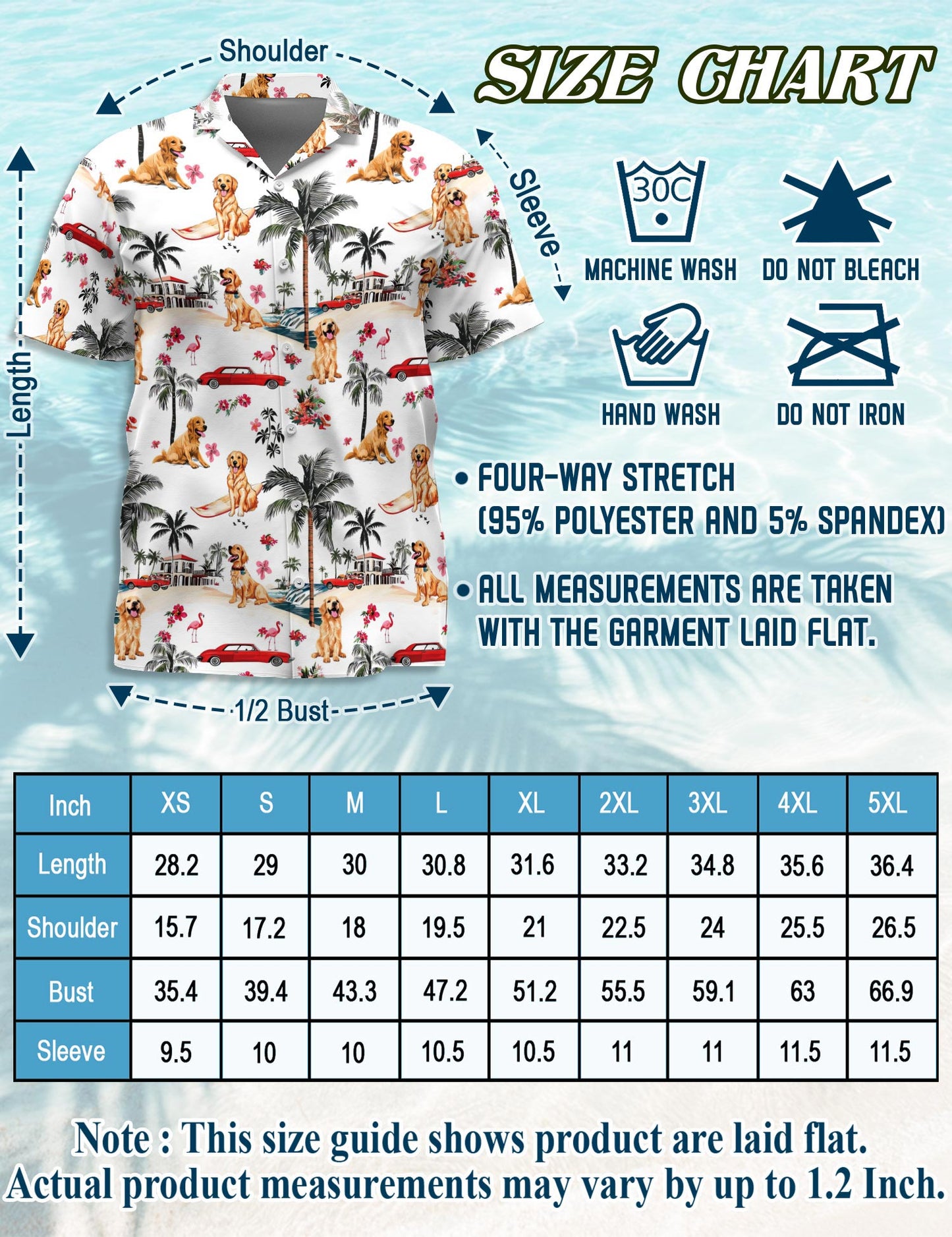 Nova Scotia Duck Tolling Retriever Hawaiian Shirt for Men, Button Down Aloha Shirt - Azhawaiian