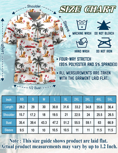 Nova Scotia Duck Tolling Retriever Hawaiian Shirt for Men, Button Down Aloha Shirt - Azhawaiian