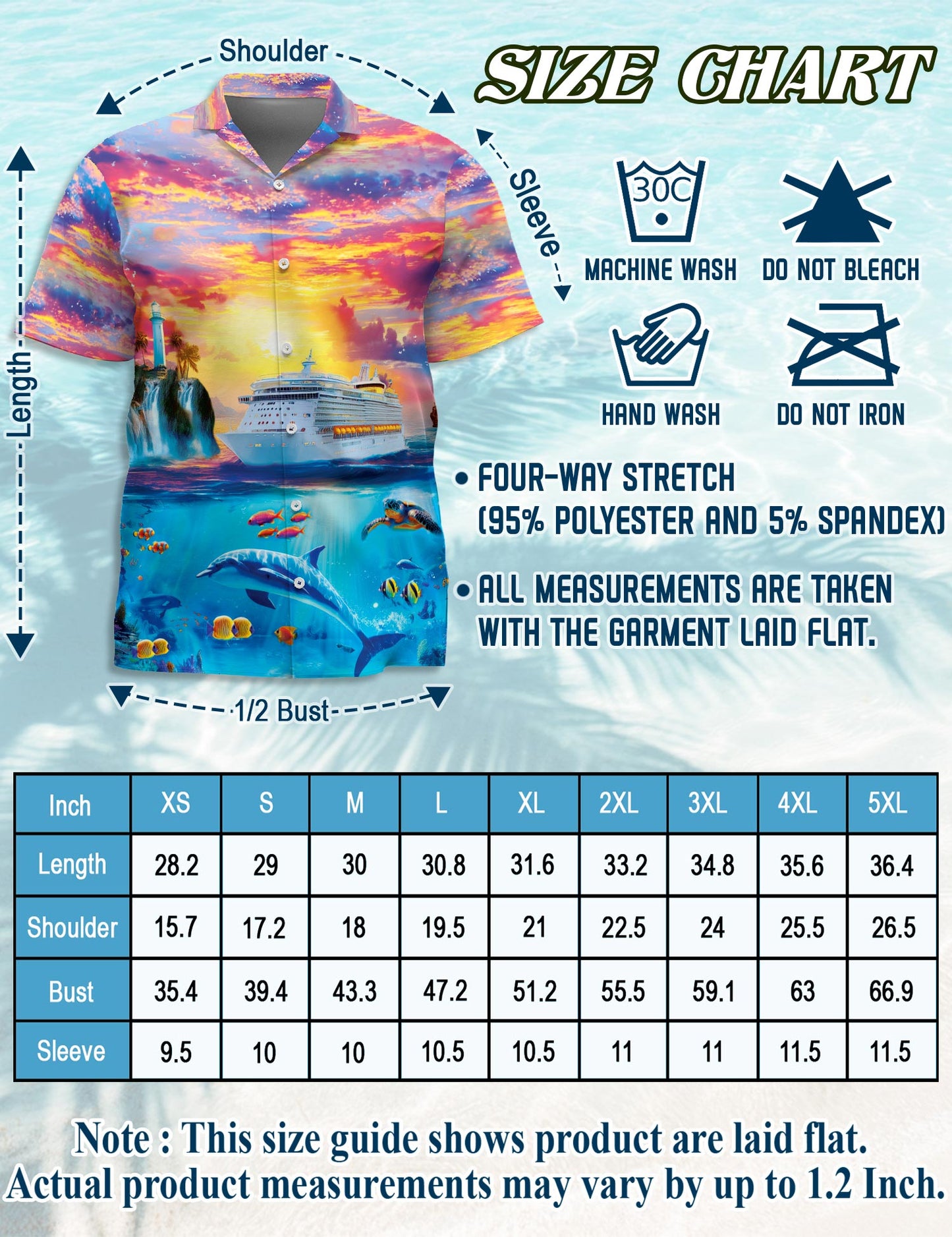 Ocean Cruise Adventure Hawaiian Shirt for Men, Button Down Aloha Shirt - Azhawaiian