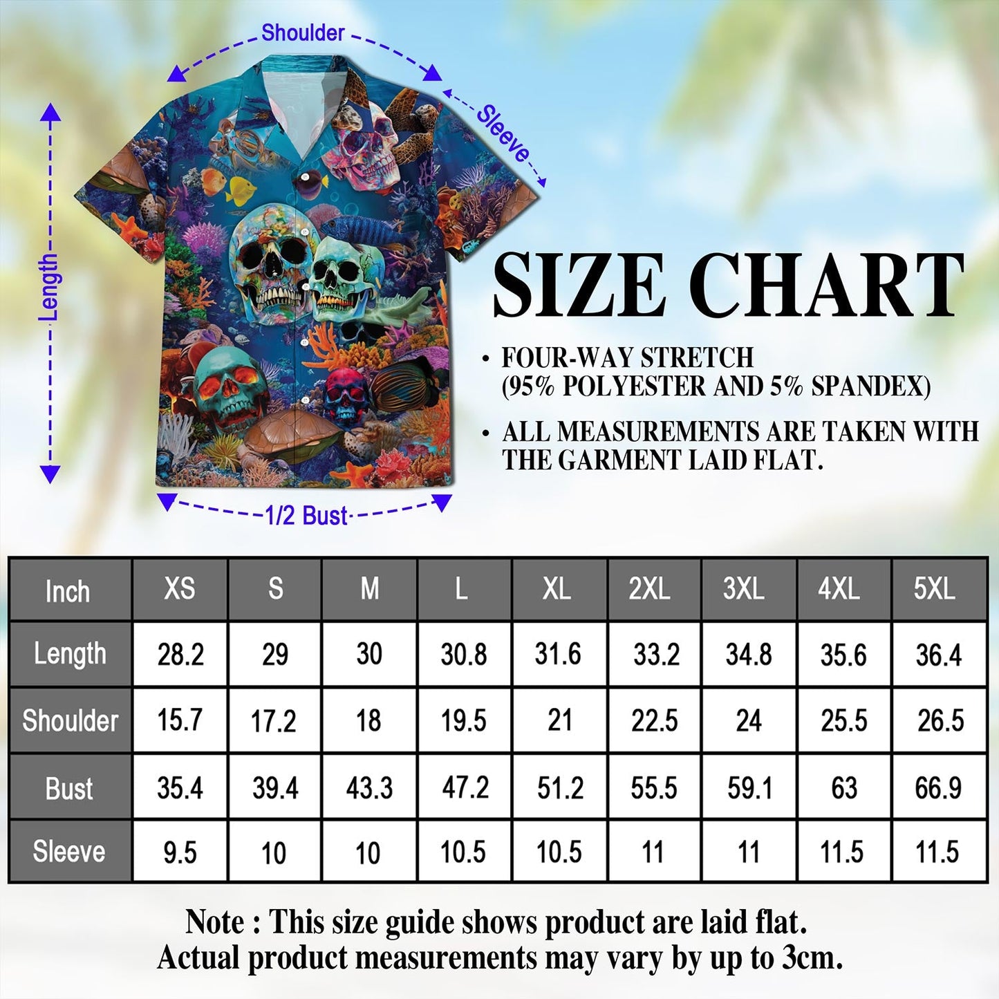 Ocean Skull Hawaiian Shirt for Men, Button Down Aloha Shirt - Azhawaiian