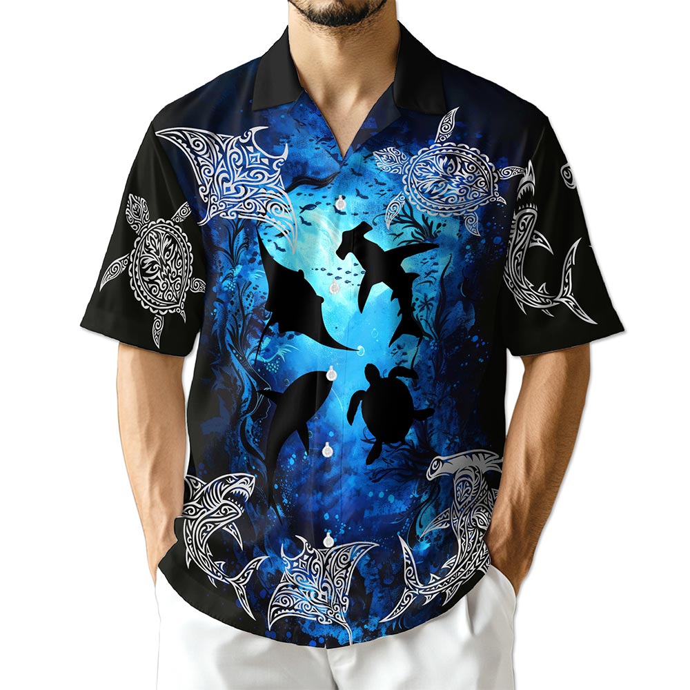 Azhawaiian Ocean World Hawaiian Shirt for Men