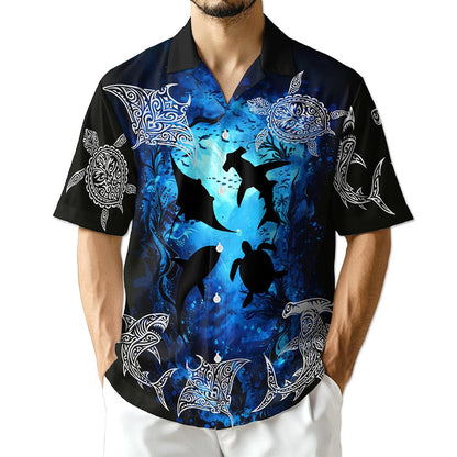 Azhawaiian Ocean World Hawaiian Shirt for Men